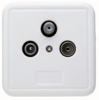 Antennensteckdose TV/RF/SAT AP weiß digitaltauglich, 3-fach Dose