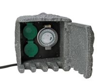 Energiestation IP44 Steinoptik 2f SchuKo